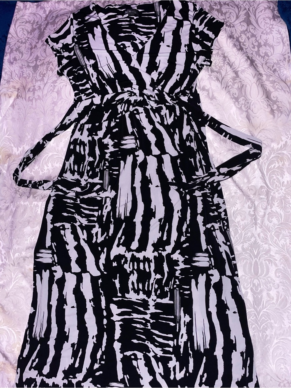 Black & White Abstract Print Dress